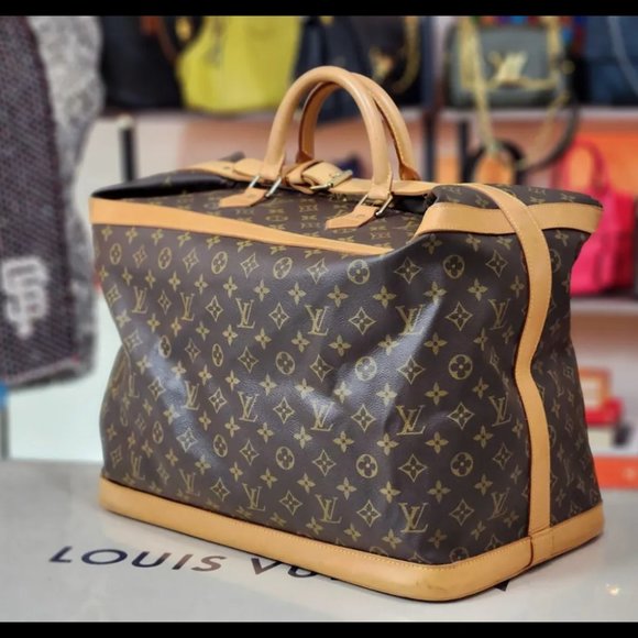 LOUIS VUITTON Monogram 17" Carryall Square Travel Duffle Mens Bag Duffle Gym LV - Picture 1 of 15